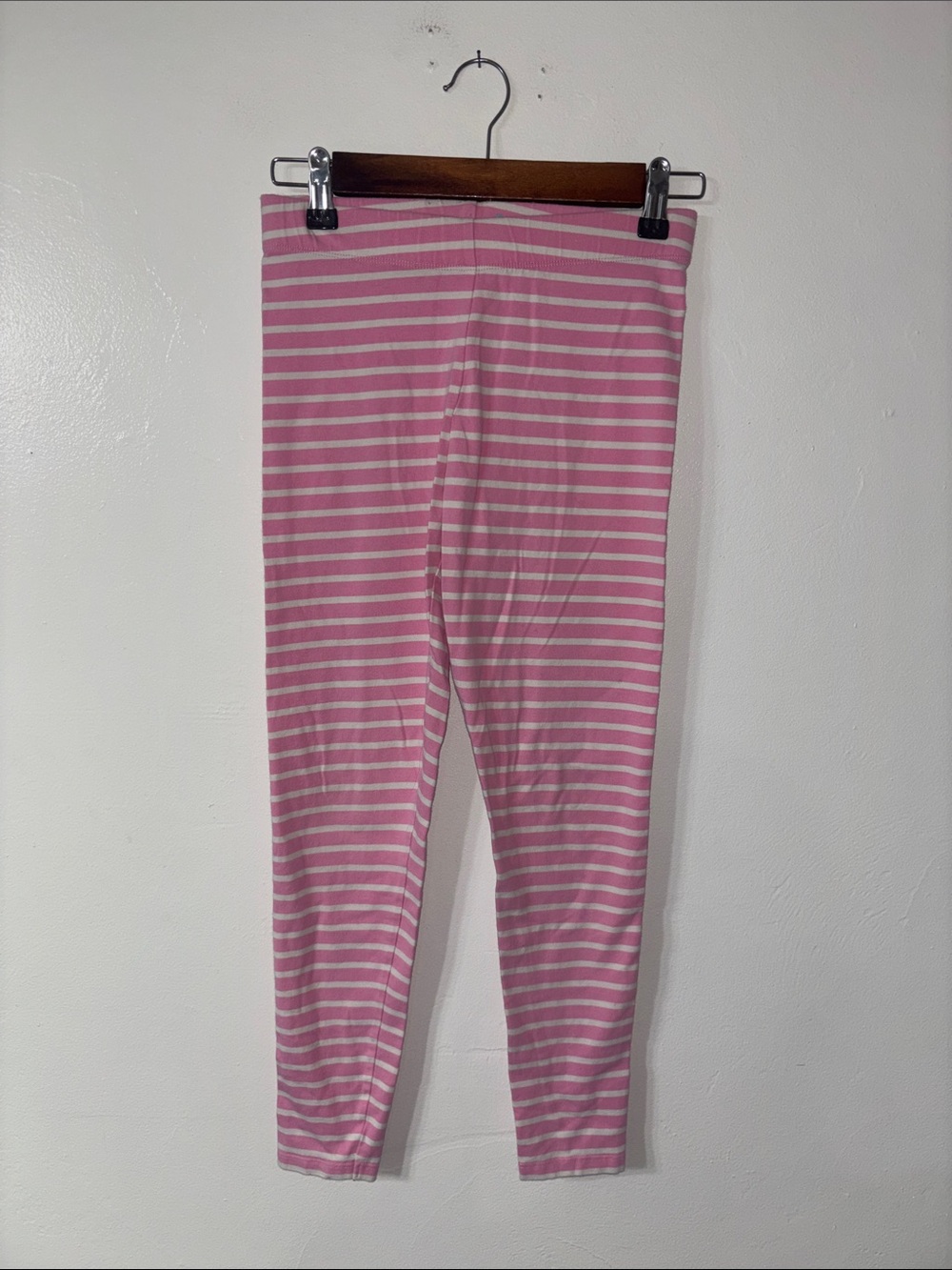 Mini Boden Pink White Stripe Leggings Pants Size 10-12